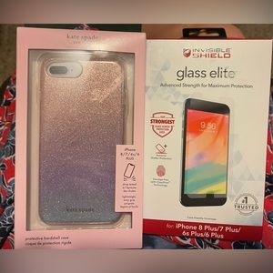 Kate Spade NWOT phone case and screen protector for iPhone 8/7/6 plus bundle